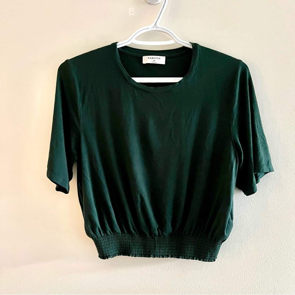 Babaton forest green top cinched waist xs